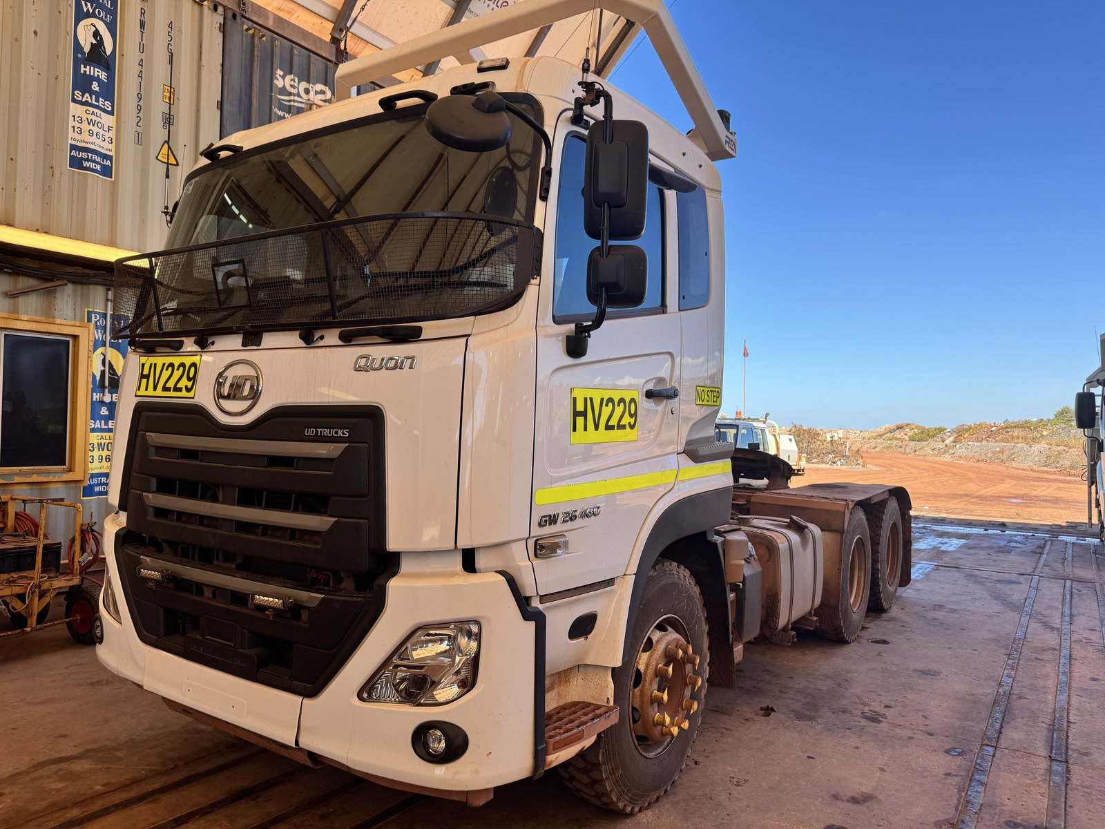 UD Quon prime mover in the workshop