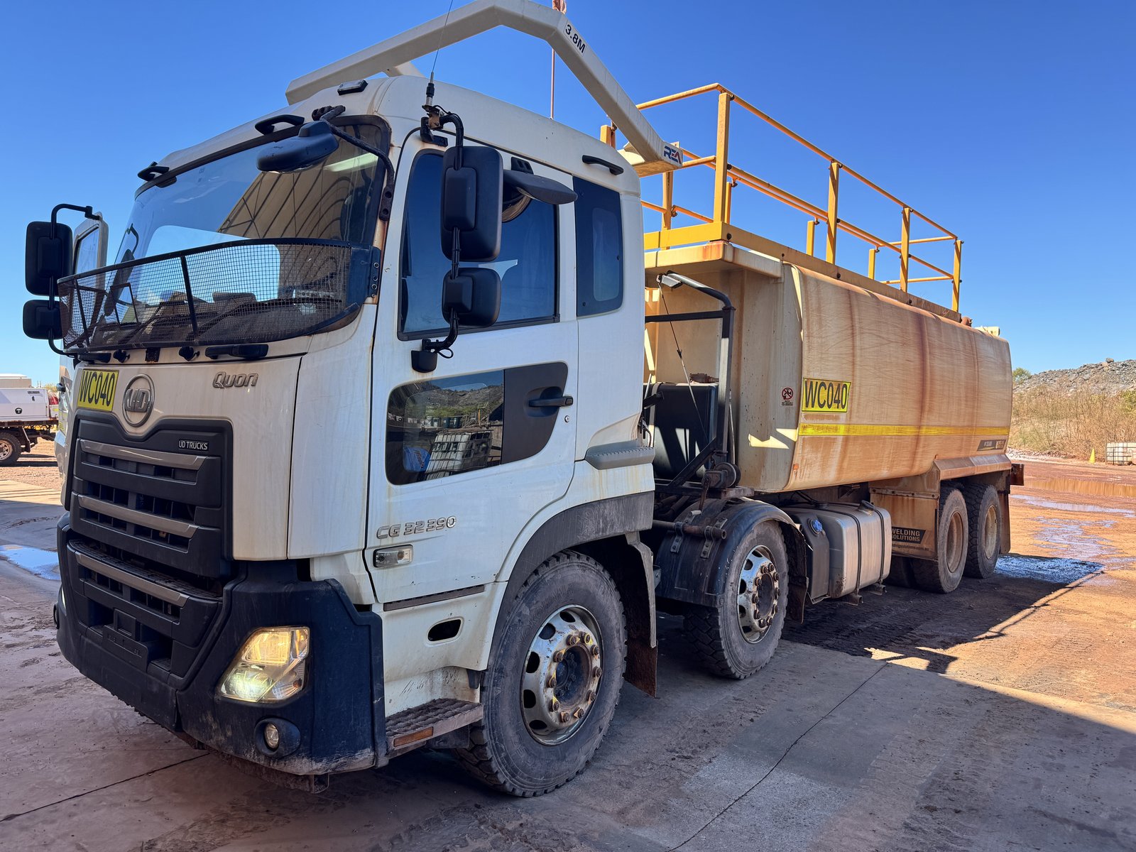 UD Quon water cart after a workshop job